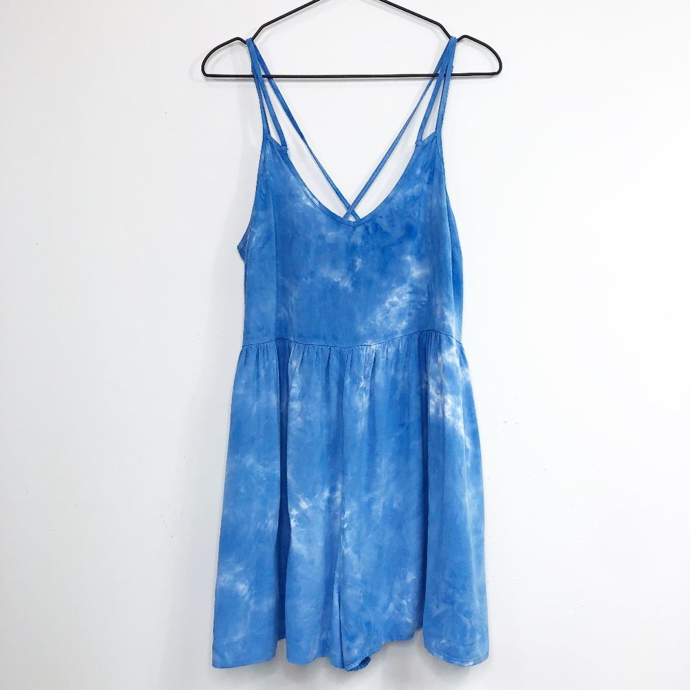 Altar’d State Large Blue Tie Dye Romper
